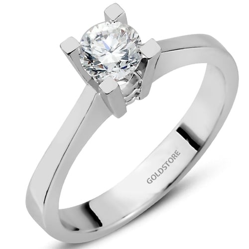 Goldstore-0.40 ct F Color (Nadir Beyaz) Pırlanta Tektaş Yüzük