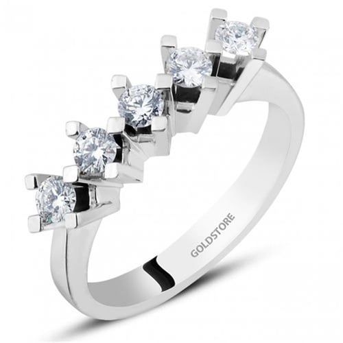Goldstore-0.45 ct. Pırlanta 5 Taş Yüzük