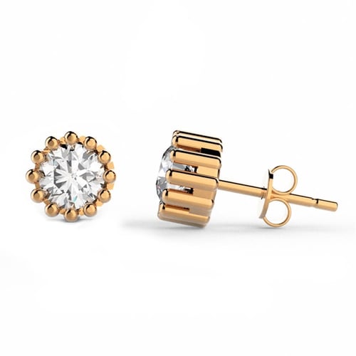 Goldstore-0.6 ct. Pırlanta Tektaş Küpe