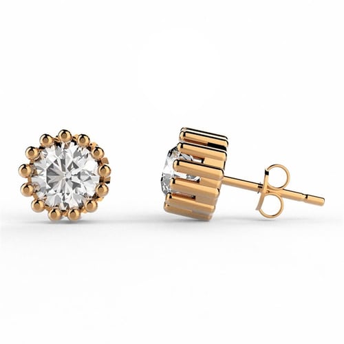 Goldstore-0.8 ct. Pırlanta Tektaş Küpe