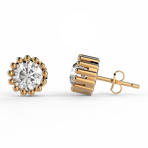 Goldstore-1 ct. Pırlanta Tektaş Küpe