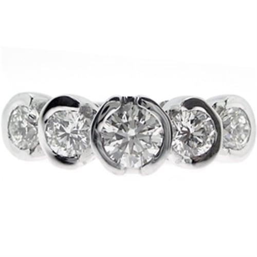 Goldstore-1.11 ct. Pırlanta 5 Taş Yüzük