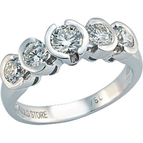 Goldstore-1.11 ct. Pırlanta 5 Taş Yüzük