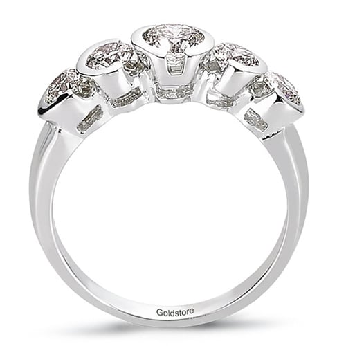 Goldstore-1.11 ct. Pırlanta 5 Taş Yüzük