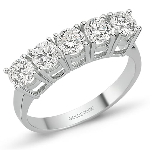 Goldstore-1.2 ct. Pırlanta 5 Taş Yüzük
