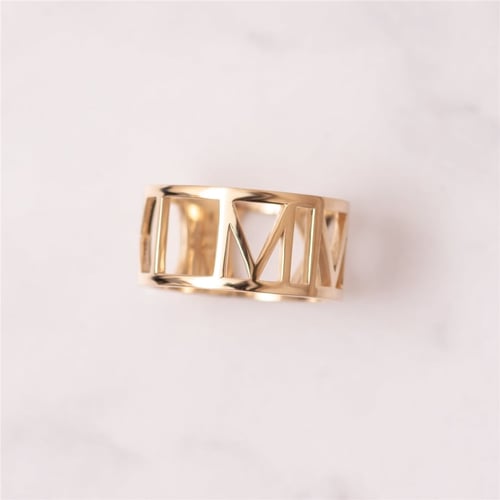Goldstore-14k 18k Gold Custom Roman Numerals Ring, Personalize Wedding Date Band Ring, Custom Class Graduation Gift Ring, Solid Gold Anniversary Gift