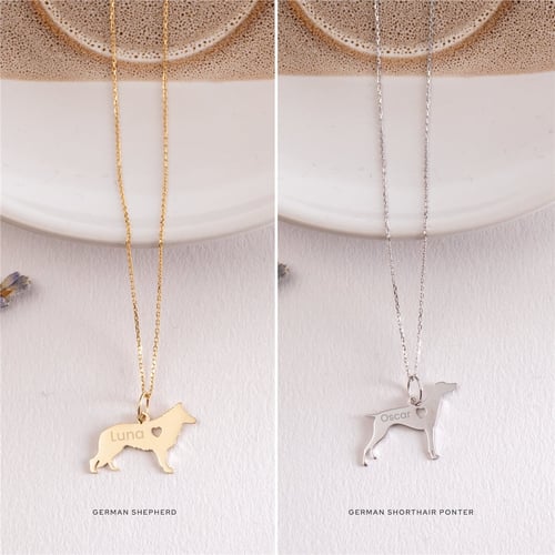 Goldstore-14k 18k Solid Gold Custom Dog Breed Necklace, Cute Animal Lover Pendant, Best Friend Pet Necklace, Animal Jewelry, Dog Lover Jewelry