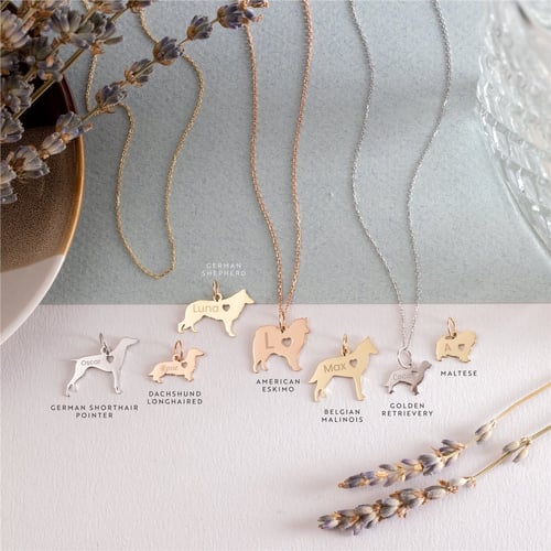 Goldstore-14k 18k Solid Gold Custom Dog Breed Necklace, Cute Animal Lover Pendant, Best Friend Pet Necklace, Animal Jewelry, Dog Lover Jewelry