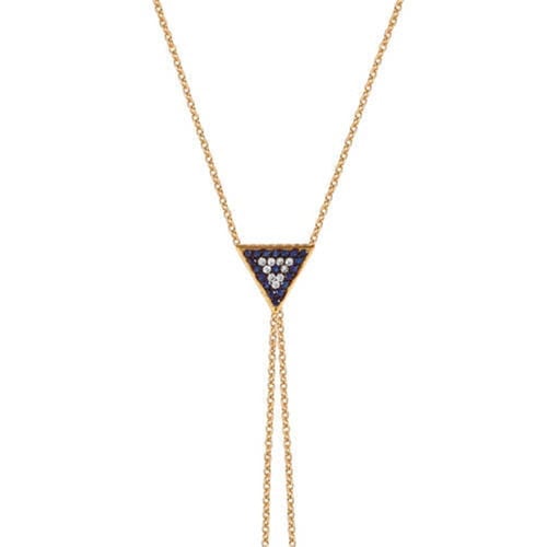 Goldstore-14K Solid Gold Blue Eye Ring Bracelet, Elegant Gold Hand Chain Slave Bracelet is a Great Gift For Her. Bridesmaid Gift