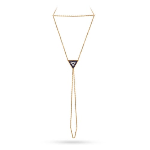 Goldstore-14K Solid Gold Blue Eye Ring Bracelet, Elegant Gold Hand Chain Slave Bracelet is a Great Gift For Her. Bridesmaid Gift