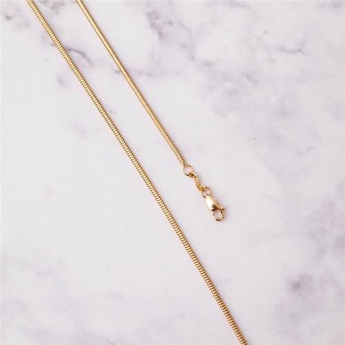 Goldstore-14K Solid Yellow Gold Snake Chain, Yellow Gold Long Snake Chain Necklace, 14 To 32 Inch Long Snake Chain Layering Necklace