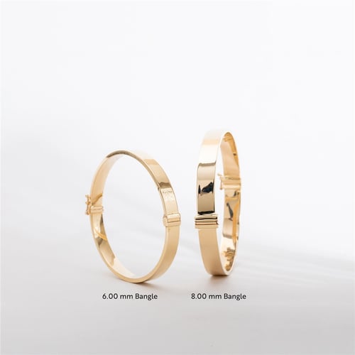 Goldstore-2mm 3mm 4mm 6mm 8mm Width 14K Solid Gold Bangle Bracelet, Custom Engraved Hinged Personalized Oval Bangle, Stacking Gold Cuff Gift For Her
