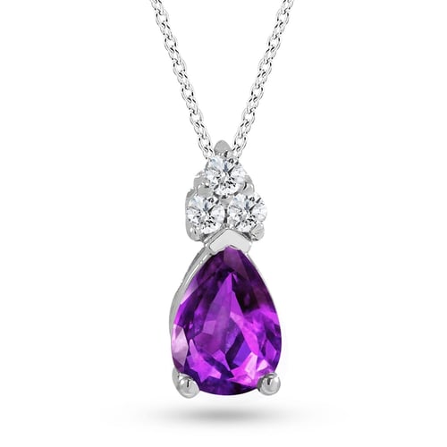 Goldstore-Ametist Taşlı 0.06 ct. Pırlanta Kolye