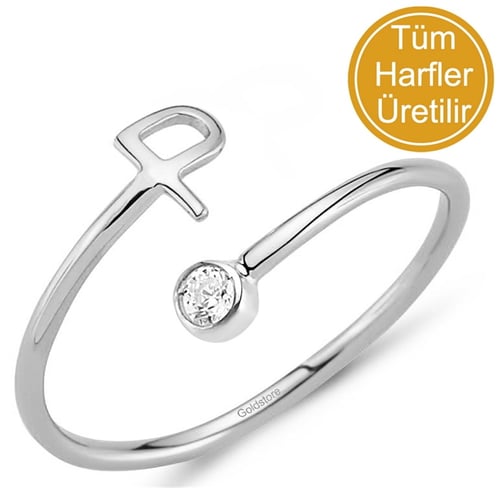 Goldstore-Doğum Taşlı Harf Yüzük