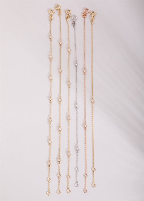 Goldstore-Solo or Choir Diamond Solitary Bracelet - Dainty 14K Solid Gold Diamond Bracelet for Every Day