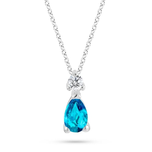 Goldstore-Topaz Taşlı 0.04 ct. Pırlanta Klasik Kolye