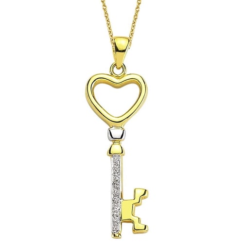 Goldstore-URL 0.04 ct. Pırlanta Anahtar Kolye