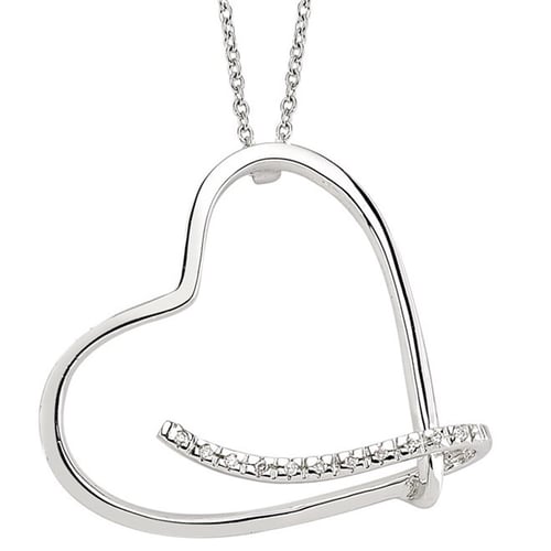Goldstore-URL 0.05 ct. Pırlanta Kalp Kolye