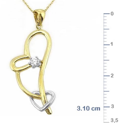 Goldstore-URL 0.09 ct. Pırlanta Kalp Kolye