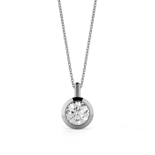 Goldstore-URL 0.7 ct. Pırlanta Klasik Tektaş Kolye