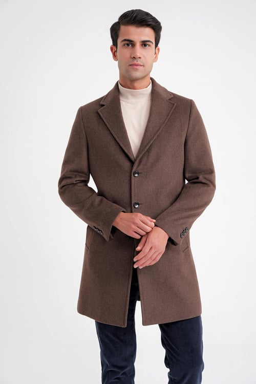Kahve Comfort Fit Palto PLT 088