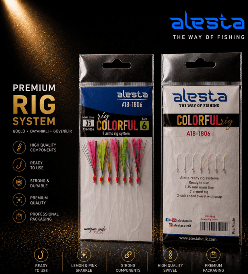 Hazır Takımlar Alesta Colorful Rig X0239 7K Çapari - 0.30MM NO:8