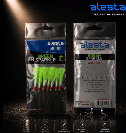 Hazır Takımlar Alesta Green Sparkle Rig X0244 Çapari  - 0.37MM NO:6