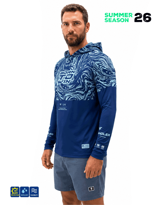 FUJIN Fujin Pro Angler S26 Hooded Izohips Blue Mint Balıkçı Giyim
