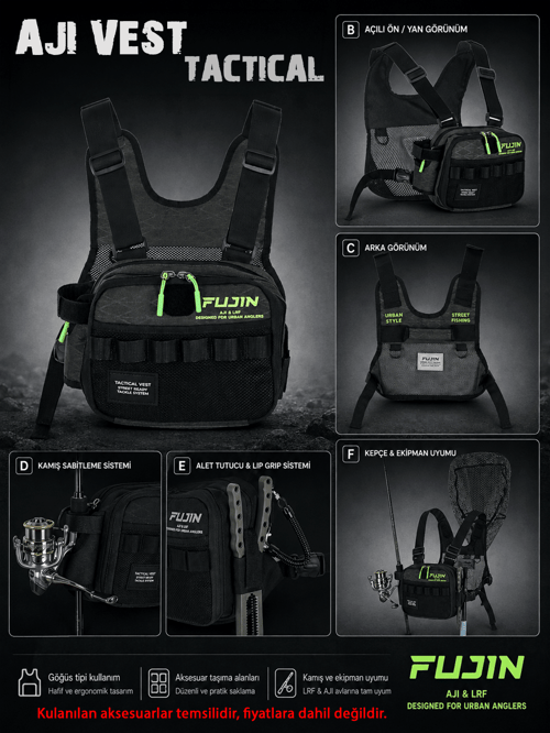 FUJIN Fujin Tactical Vest Khaki Balıkçı Çantası Çanta ve Kutular