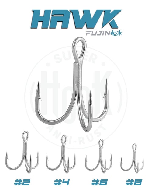 Üçlü İğneler Fujin Hawk Süper Anti-Rust Üçlü Kanca - 4