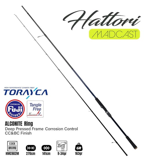 Spin Kamışları Fujin Madcast 270cm 9-34gr Spin Kamışı