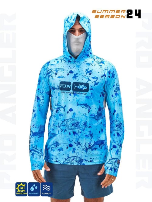 Balıkçı Giyim Fujin Pro Angler S24 Buff&Hoodie Blue Fish - XL