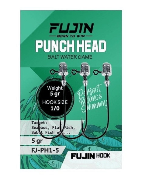 Fujin Punch Head Jighead FJ-PH 1/0 Jig Head ve Zokalar