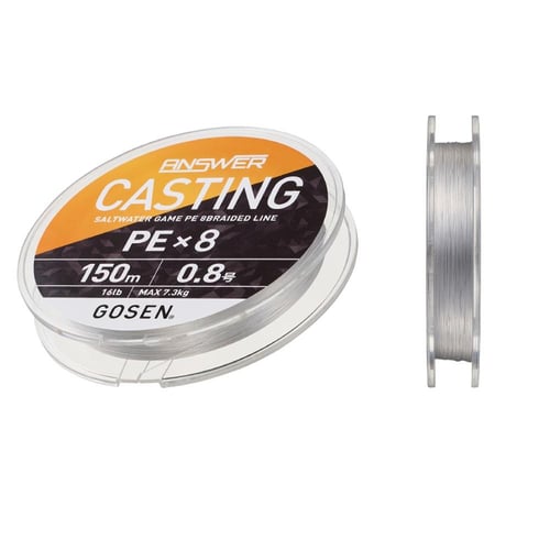 İp Misinalar Gosen Answer Casting PE 8 Örgü Spin İpi 150mt Fine Silver Color