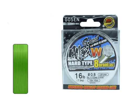İp Misinalar Gosen W8 Hard Type PE 8 Örgü Spin İp Misina 150mt Açık Yeşil - 0.4PE