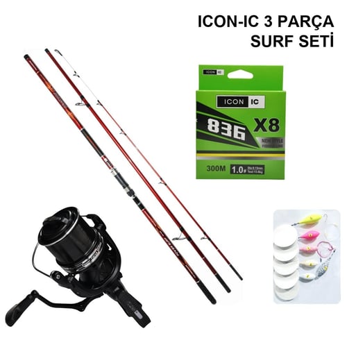 ICON-IC 3 Parça Surf Seti Hazır Olta Setleri