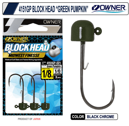 Jig Head ve Zokalar Owner 4151GP Block Head 3/16 OZ #1/0