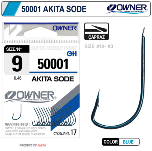 Owner 50001 Akita Sode Blue İğne - 3 Tekli İğneler