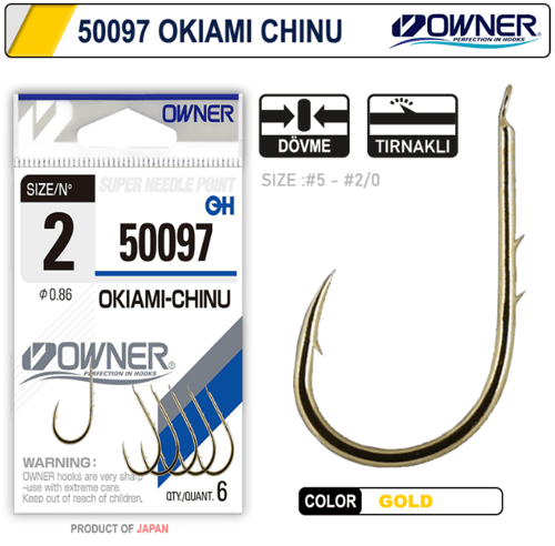 Owner 50097 Okiami-Chinu Gold İğne - 2 Tekli İğneler