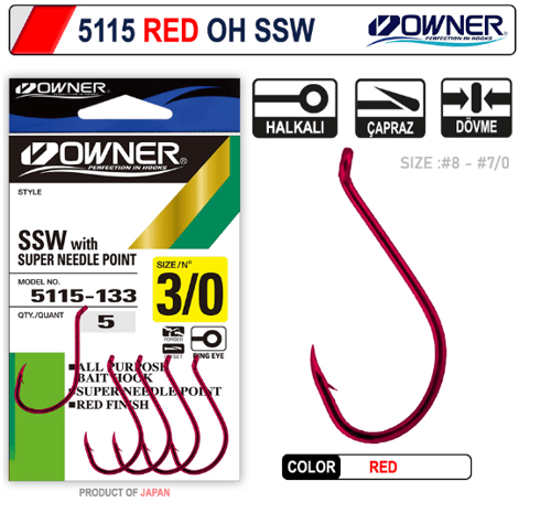Owner 5115 Oh Ssw Red İğne Tekli İğneler
