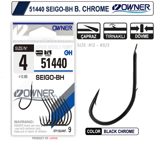 Tekli İğneler Owner 51440 Seigo-Bh Black Chrome İğne