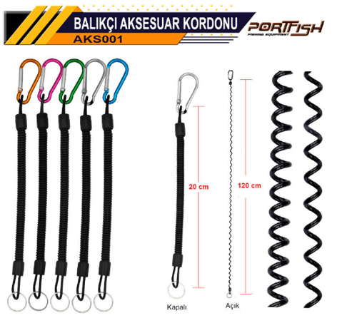 Portfish Karabinalı Balıkçı Aksesuar Kordonu
