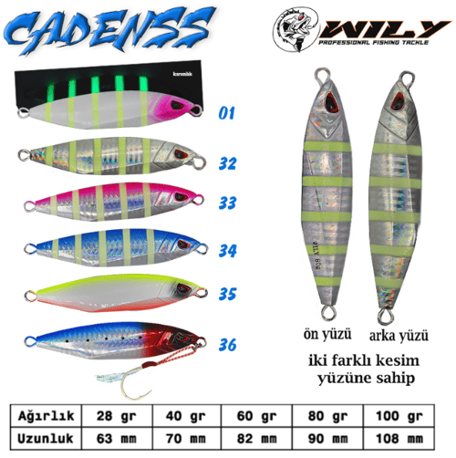 Jig Yemler Wily Cadenss Jig 28 gr 63 mm Jig Yem  - 01
