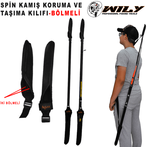 Çanta ve Kutular Wily Neopren Spin Kamış Koruma Taşıma Kılıfı- BÖLMELİ
