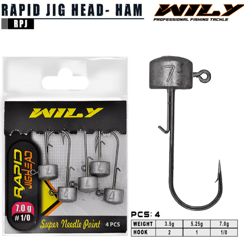 Jig Head ve Zokalar Wily Rapid Jighead - NO:2 3.5GR