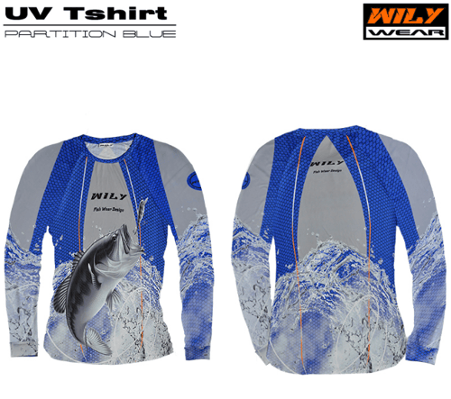 Balıkçı Giyim Wily Wear UV T-Shirt Partition Blue - M