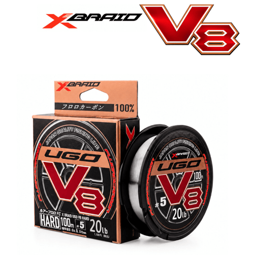 YGK Ygk X061 F-Ugo V8 Hard Fc 100m Misina - 2PE 0.235MM Fluorocarbon (Leader) Misinalar