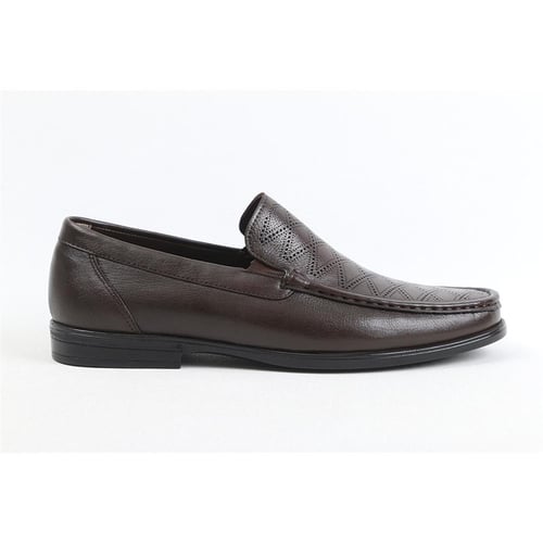 ULUS T-63-1  DELİKLİ KAHVE LOAFER AYAKKABI