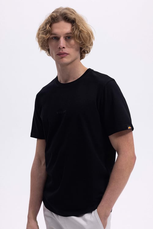 % 100 Pamuk Baskılı Regular Fit Bisiklet Yaka Erkek T Shirt EM462-BK SİYAH