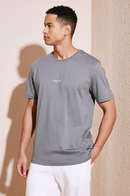 % 100 Pamuk Bisiklet Yaka Regular Fit Erkek T Shirt 5902757 AÇIK HAKİ